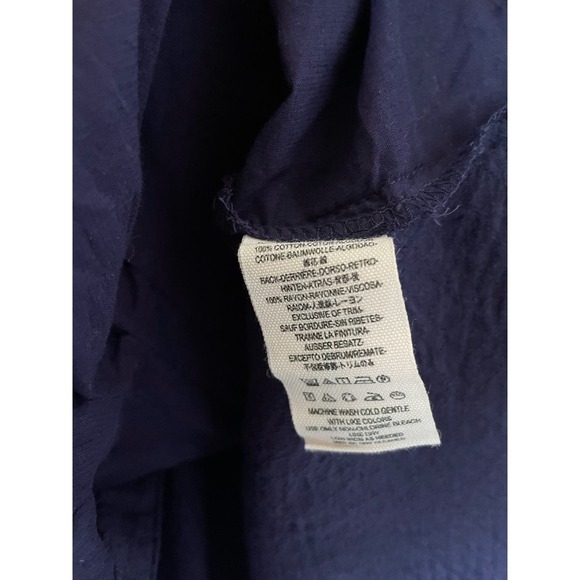 Free People Sisters of the Moon Deep Blue Purple Lightweight Cotton Top Size M - Picture 6 of 7